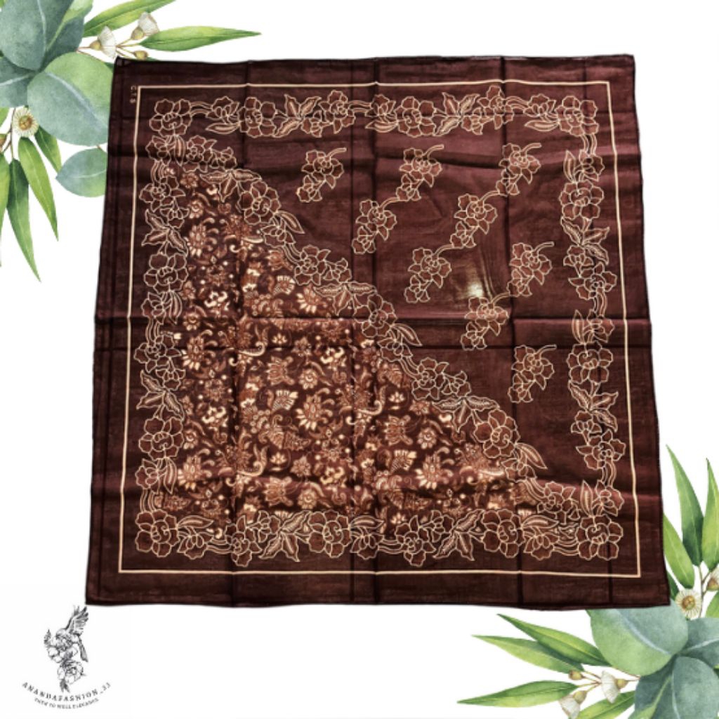 Jilbab Slayer Segiempat Kecil CTS Scarfs Motif Batik Sidogiri dengan Desain Elegan dan Detail Bunga 