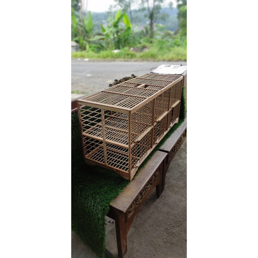 DONDANG JEMUR MERPATI KURUNGAN JEMUR MERPATI BAHAN RANGKA KAYU JATI RUJI BAMBU PINTU 2 SAMPAI PINTU 