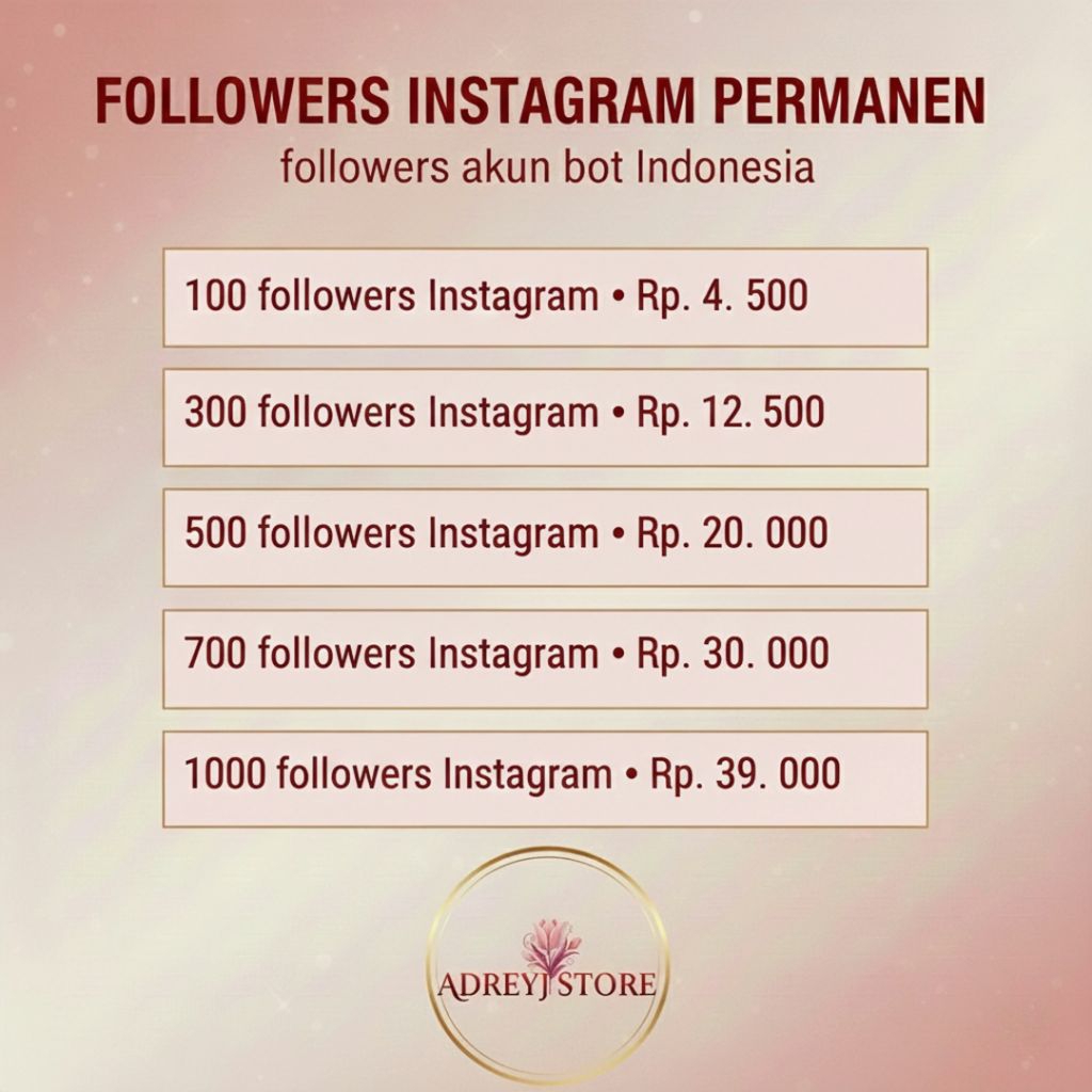 Followers ig Permanen Akun Bot Indo TERMURAH