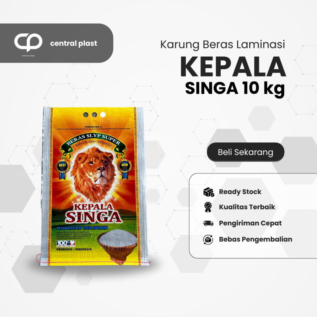 Karung Beras Laminasi 10 kg Cap Kepala Singa