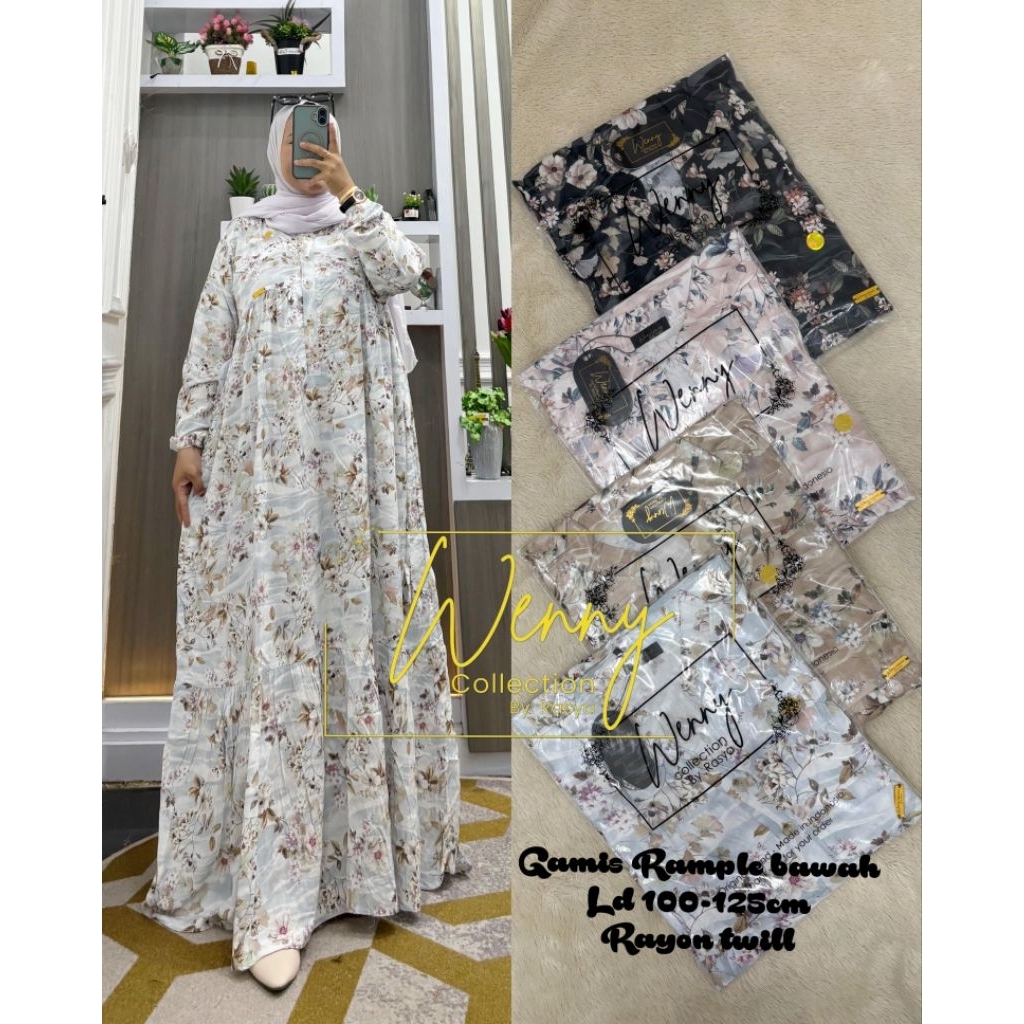 Gamis Rayon Premium Rempel Bawah Wenny Collection