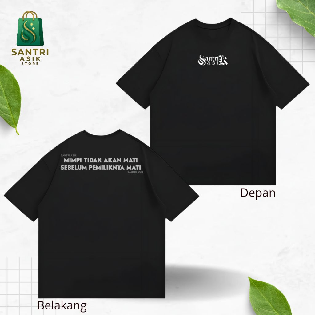Kaos Santri Aesthetic | Kaos Dakwah Kekinian | Baju Muslim Pria Trend 2026 Kaos Santri Asik - Kaos D