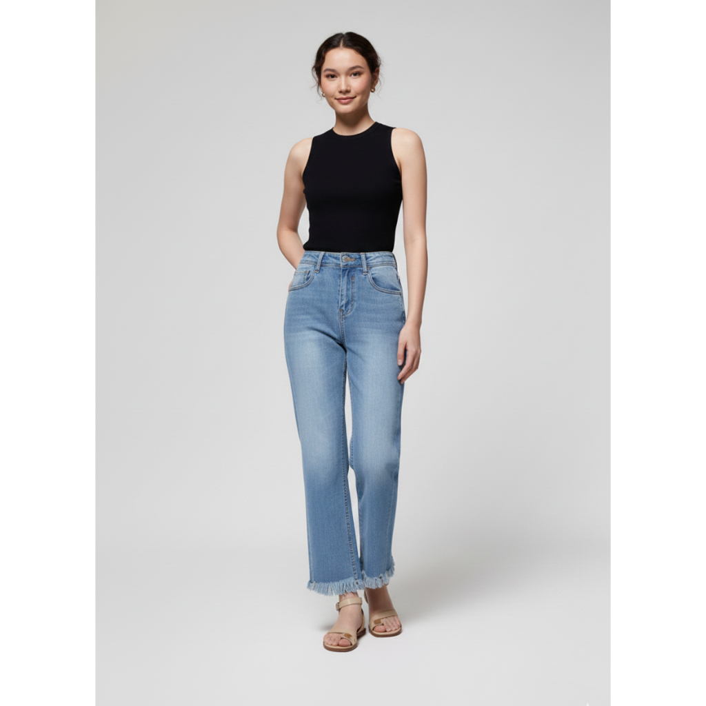 ODIVA - Levia Cutbray Jeans | Celana Denim Wanita 7/8 Jins Jens