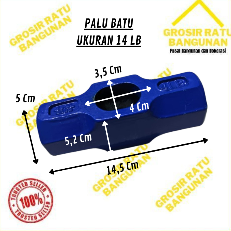 Palu Batu Kepala Palu Bodem 14 LB Matril Penghancur
