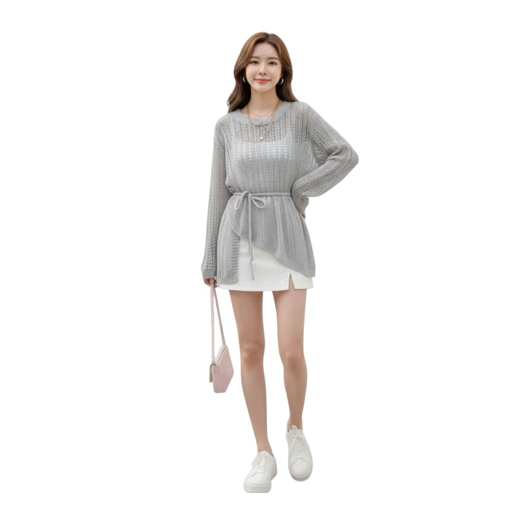 Haruka Jaring Rajut - Outer Rajut Cewe - Cardigan Lucu