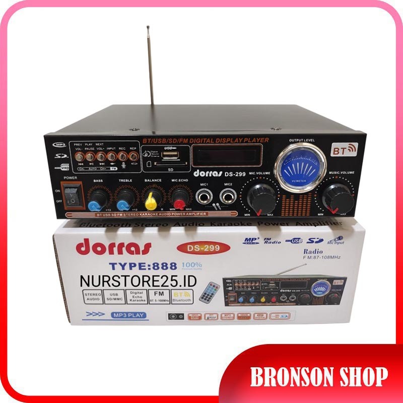 DORRAS DS-299 Power Amplifier Bluetooth Karaoke Stereo - MP3 Player Ampli Bluetooth FM /Radio/ TF Ca