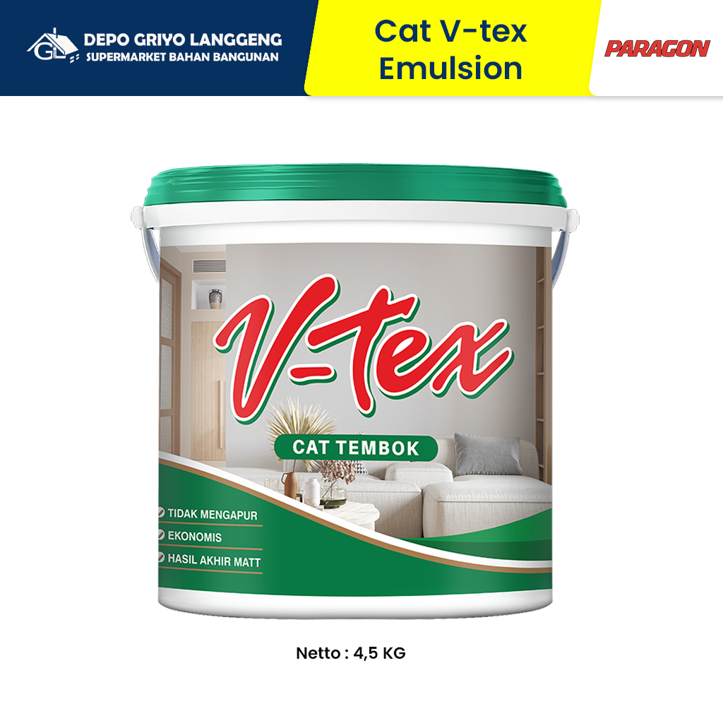 CAT TEMBOK PUTIH  4,5KG TERMURAH V-TEX / Cat Tembok V-Tex
