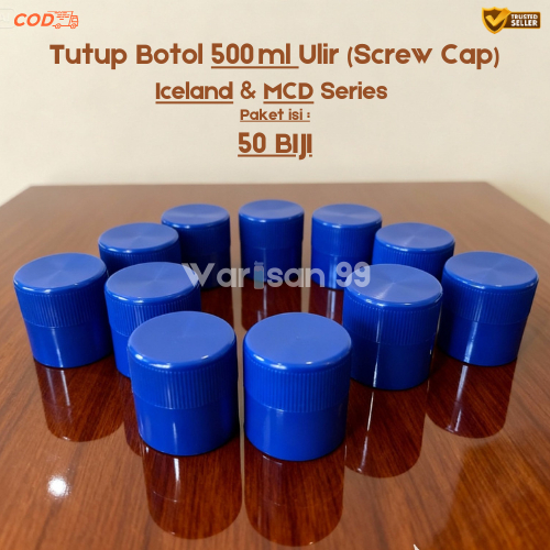 [50 PCS] Tutup Botol 500 ml Ulir (Screw Cap) – Iceland & MCD Series – Anti Bocor