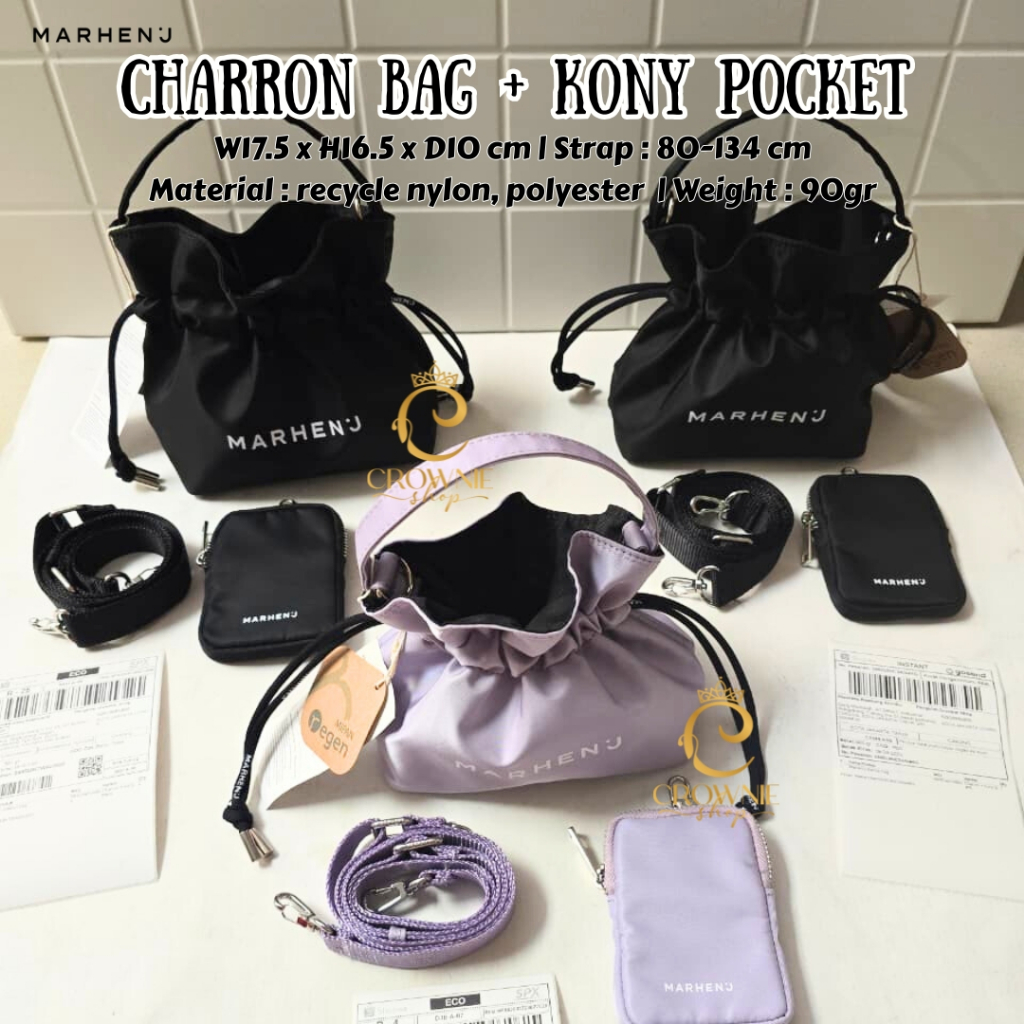 Tas wanita korea bucket mini bag nylon CHARRON bag
