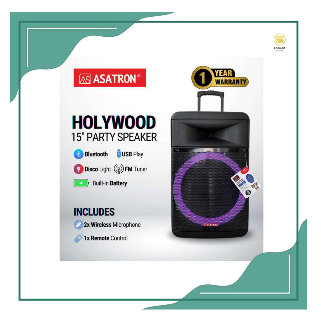ASATRON SPEAKER PORTABLE 15" HOLLYWOOD