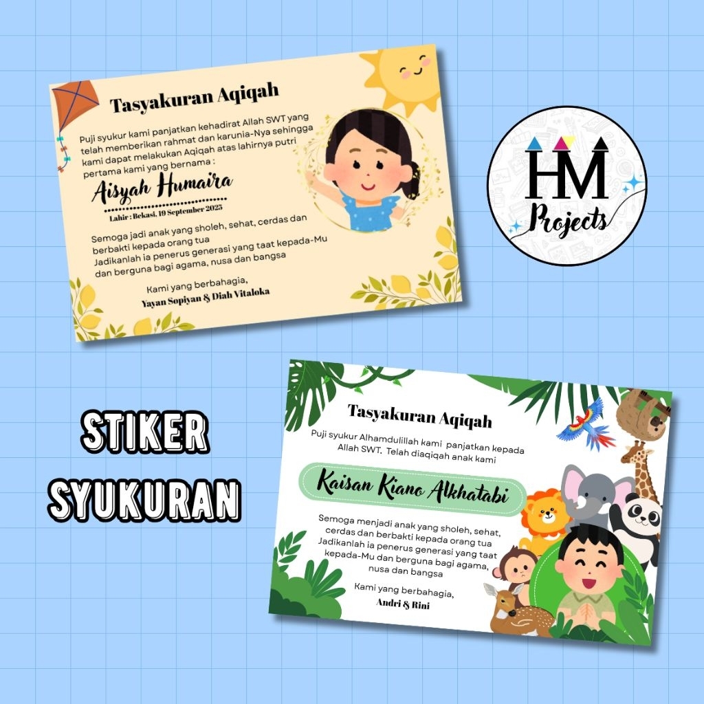 Cetak sticker tasyakuran aqiqah | Label di box makanan
