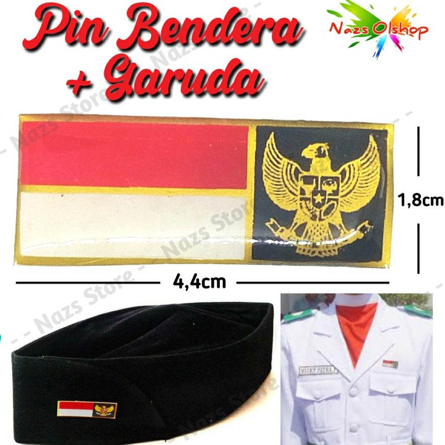 Pin Bendera Garuda Peci Paskibra Bros Pramuka