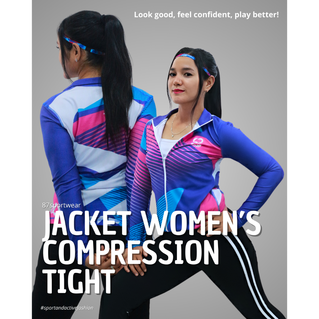New 87SportWear Atasan Jaket ketat Pakaian Olahraga Aerobic/Zumba/Senam/Gym