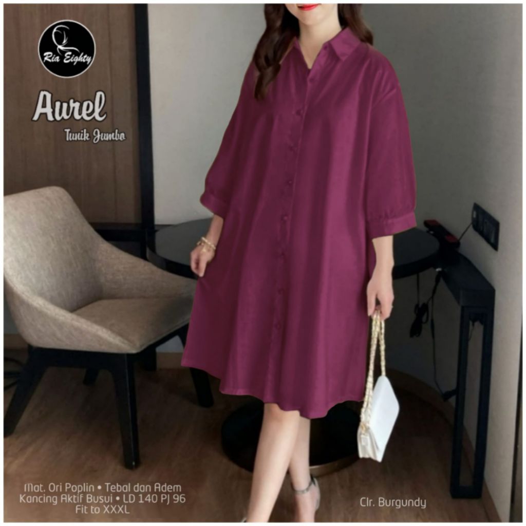 Aurel tunik jumbo burgundy