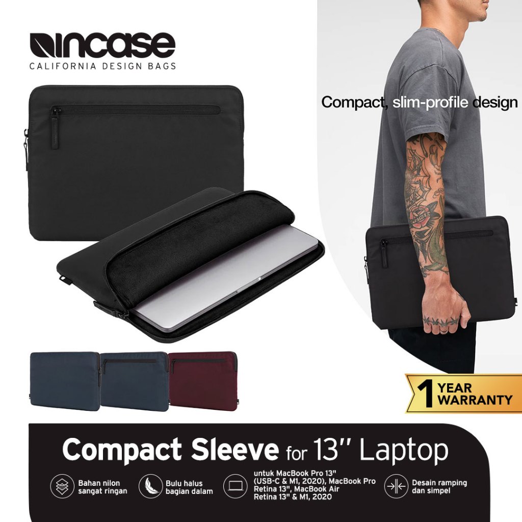 Incase fit for M4 - Tas Laptop Premium/Sleeve MacBook Air/Pro 13 Inch -Compact Flight Nylon  (INMB10