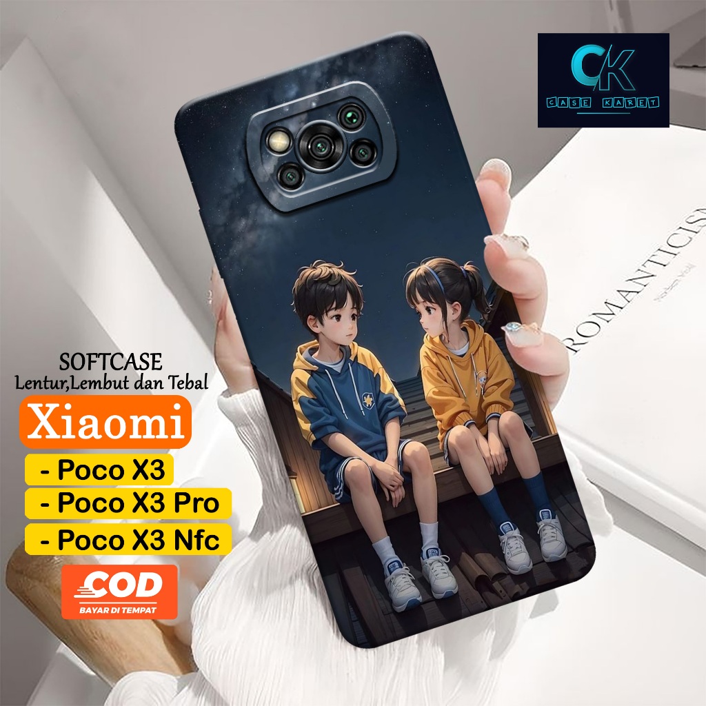 Softcase Xiaomi Poco X3 / X3 Pro / X3 Nfc - Case COUPLE Casing Candy Case Full Color 3D Silikon TPU