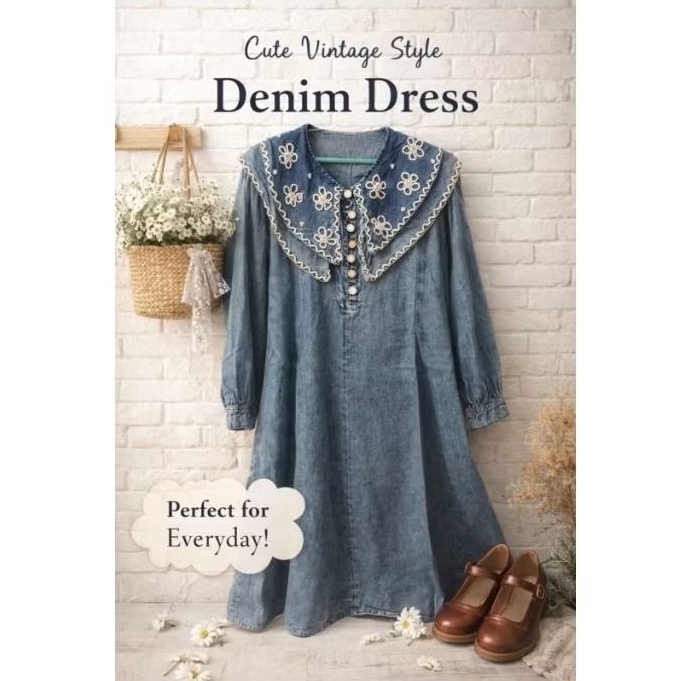 Preloved Pakaian Wanita Tunik Jeans LD 110-115