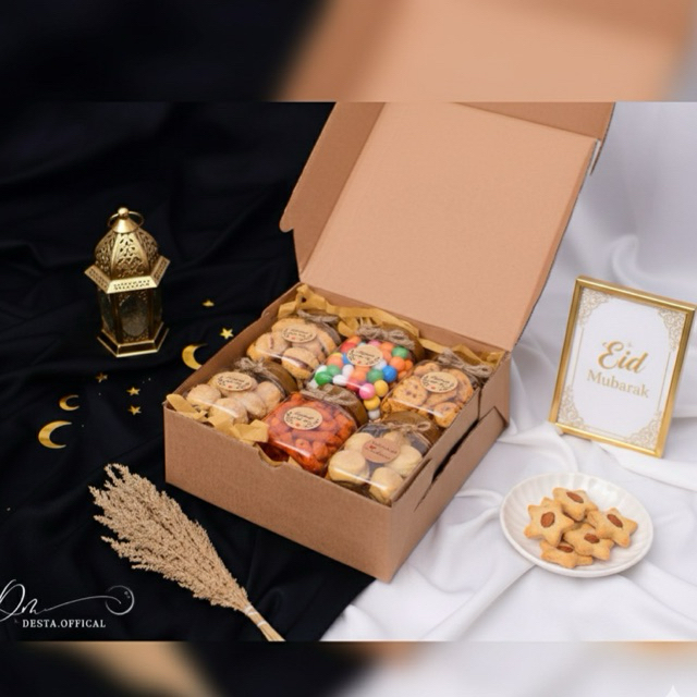 (Ready) HAMPERS KUE KERING | PAKET KUE KERING | HAMPERS LEBARAN | GIFT BOX ISI 4 TOPLES