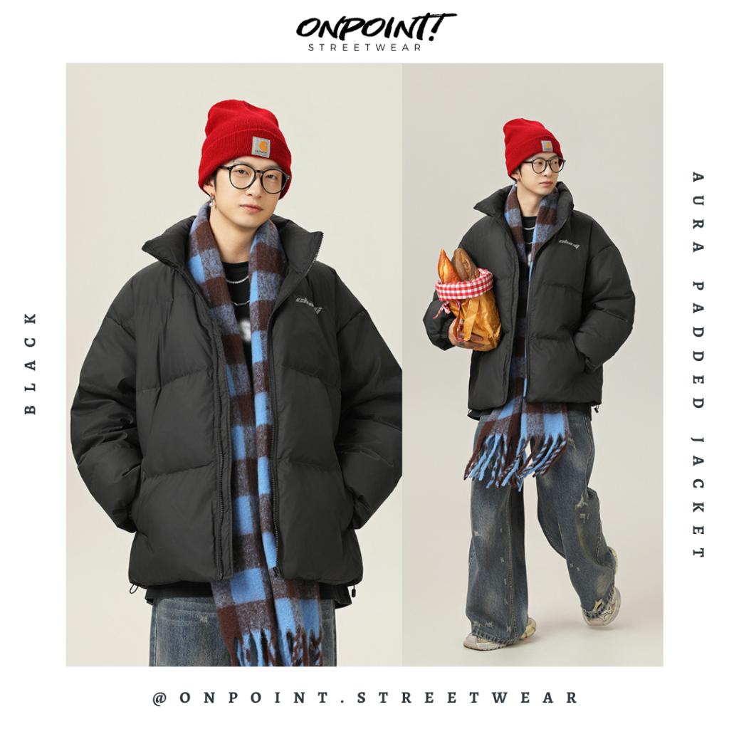 Aura Padded Jacket - jacket pria winter musim dingin oversize coat padded zipper hoodie boxy coat pr