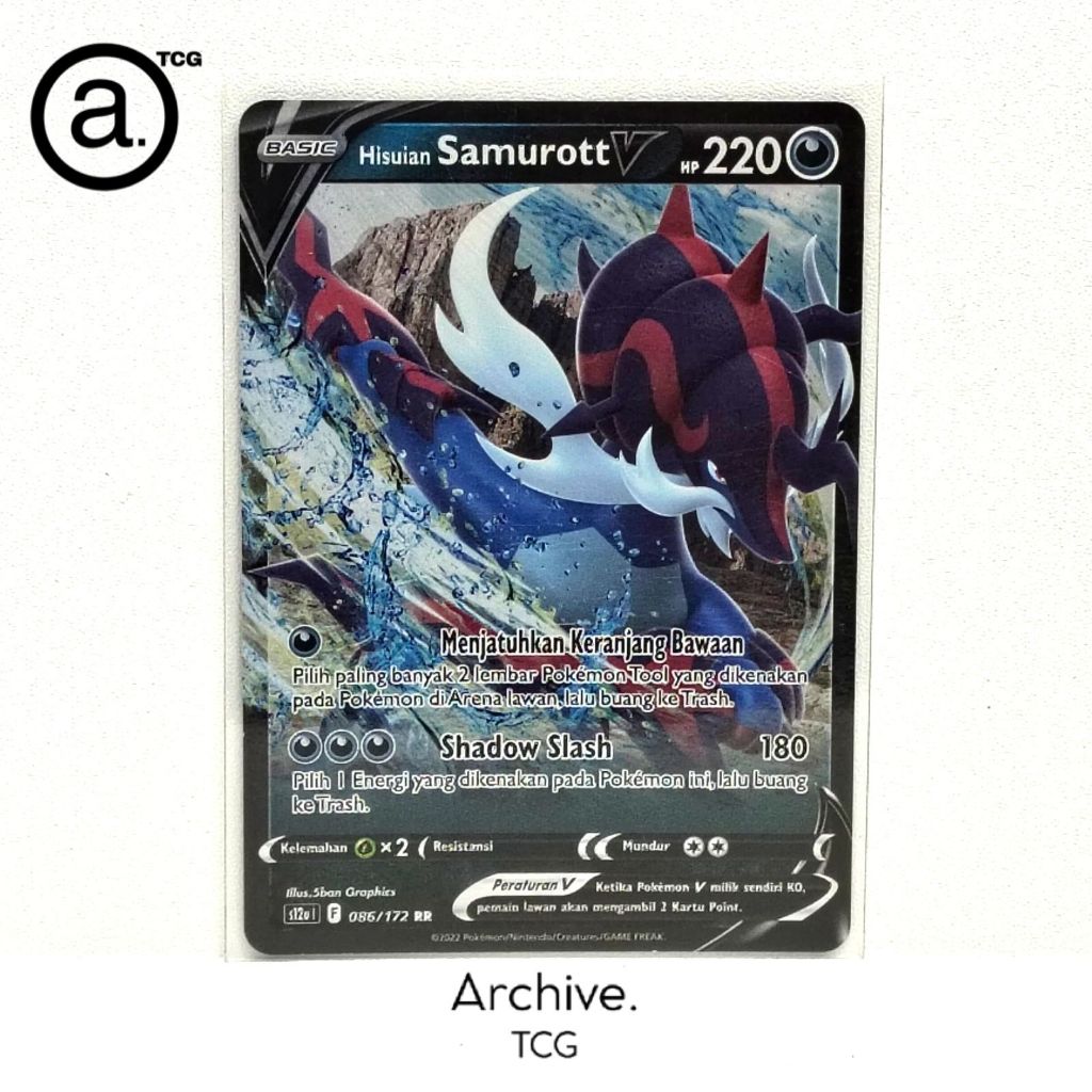 Hisuian Samurott V (086/172) Pokemon Indonesia ~ VSTAR Semesta S12A