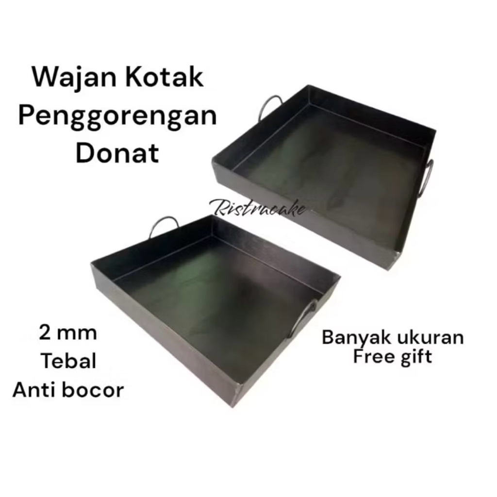 Wajan Penggorengan Donat Kotak Plat Baja Hitam Anti Karat