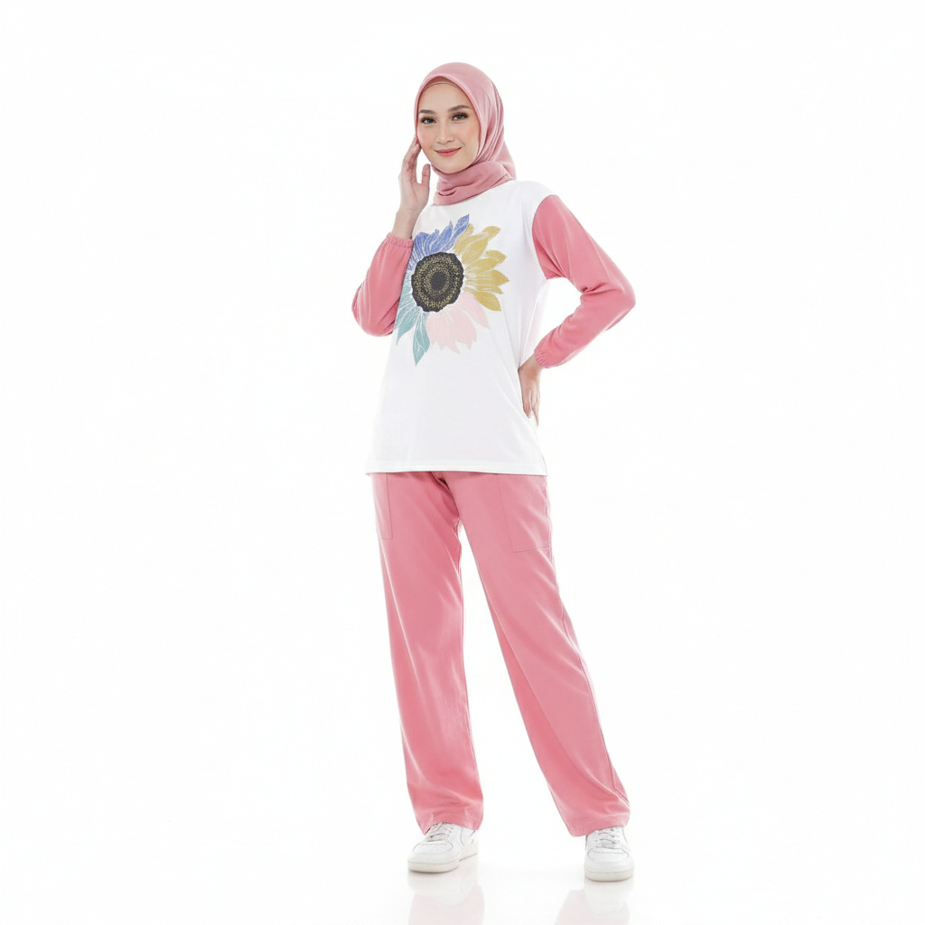 Setelan kaos Couple Ibu dan Anak Perempuan Terbaru Katun Premium Tebal Setelan Wanita Couple  Setcel