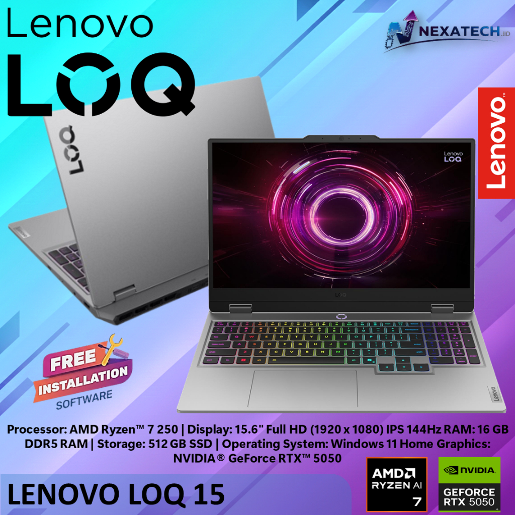 Laptop Gaming Lenovo LOQ 15 | Ryzen 7 | RTX5050 | 16GB | 144Hz FHD IPS