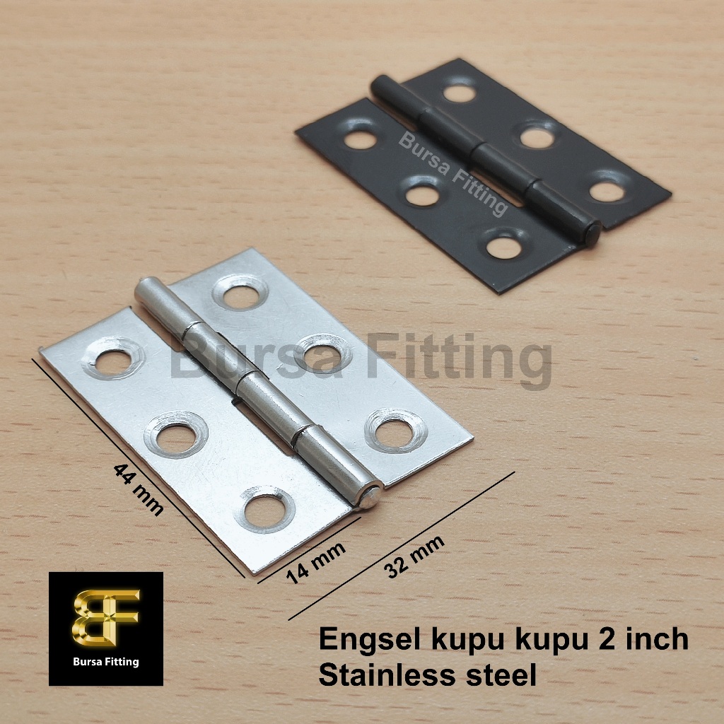 Engsel kupu kupu 2 inch stainless steel / plat engsel kayu / engsel peti kayu dan lemari