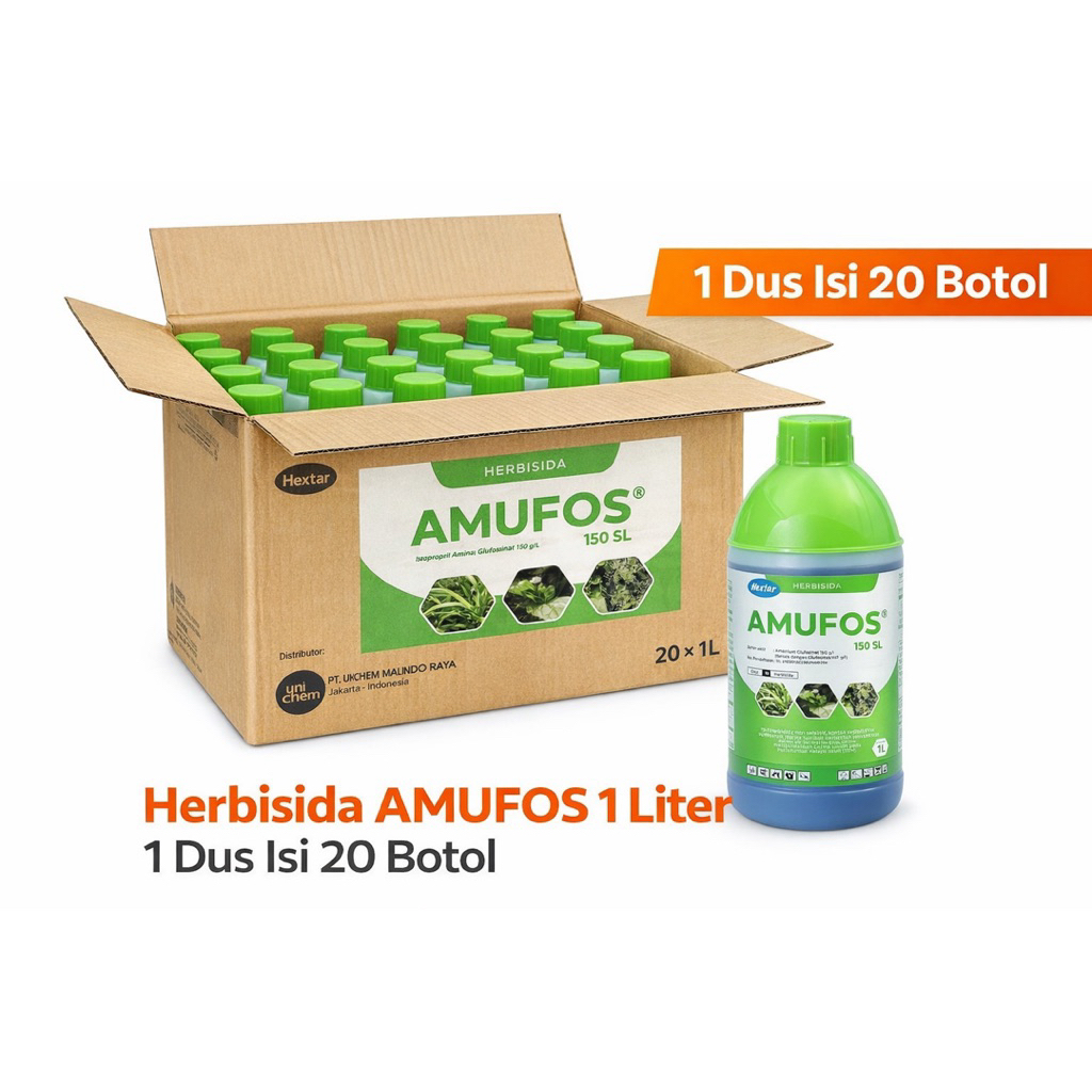 Herbisida Amufos 150 SL 1 Dus Isi 20 Botol (1 Liter)
