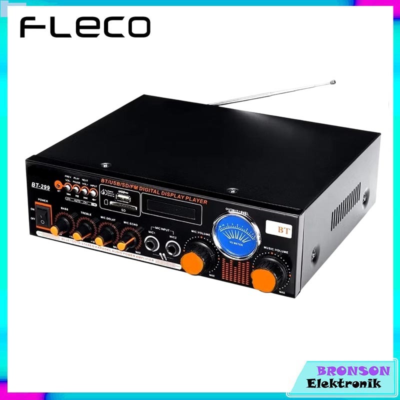 Amplifier FLECO 299 Bluetooth Stereo Karaoke + Mp3 player + FM Radio Amplifier