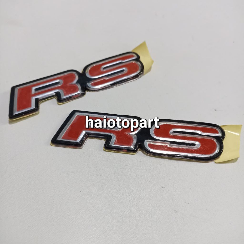 Emblem Logo Tulisan Rs Merah Mobil Honda Sudah dilengkali Lem Perekat