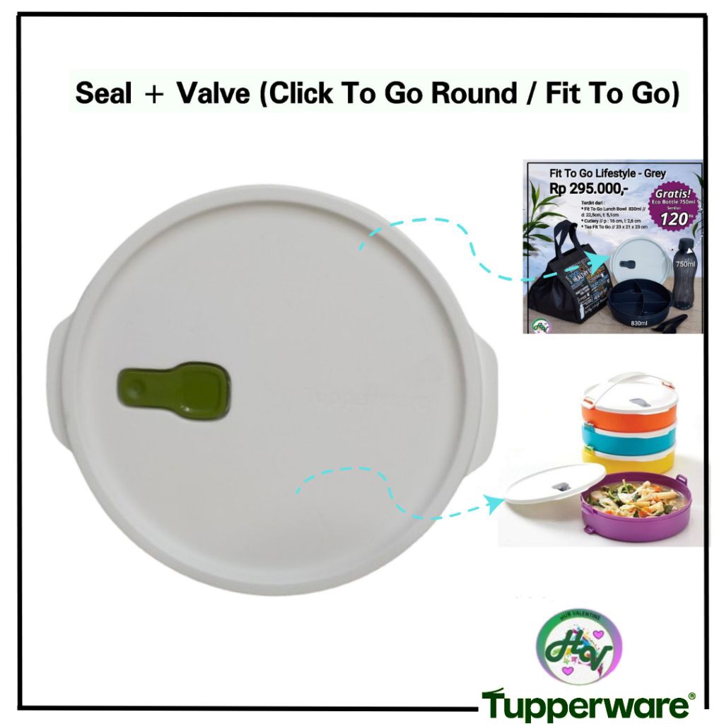 Tupperware Seal Click To Go Round / Fit To Go