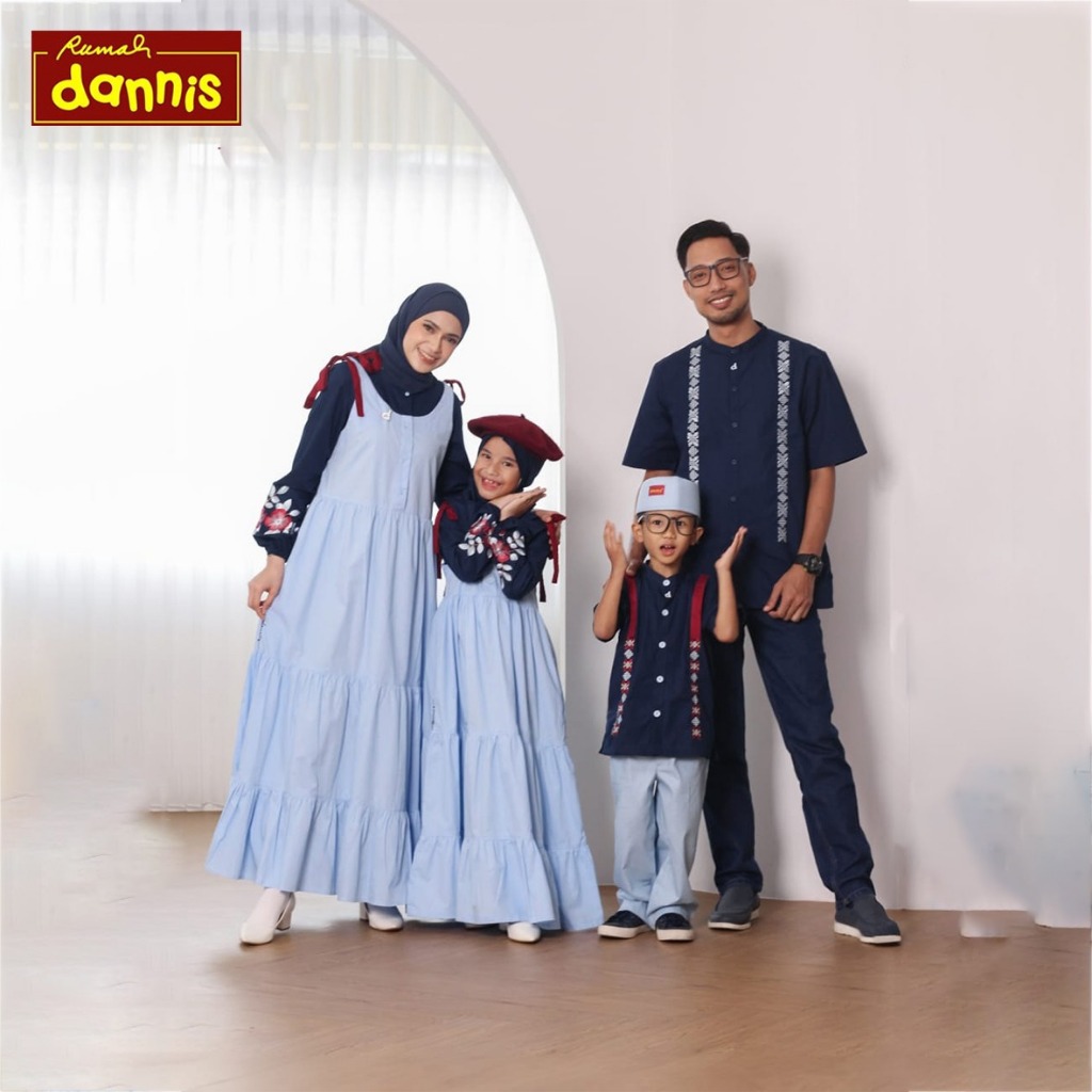 Rumah Dannis - Gamis Anak D' Aruna Navy (Gamis Anak Bahan Katun)