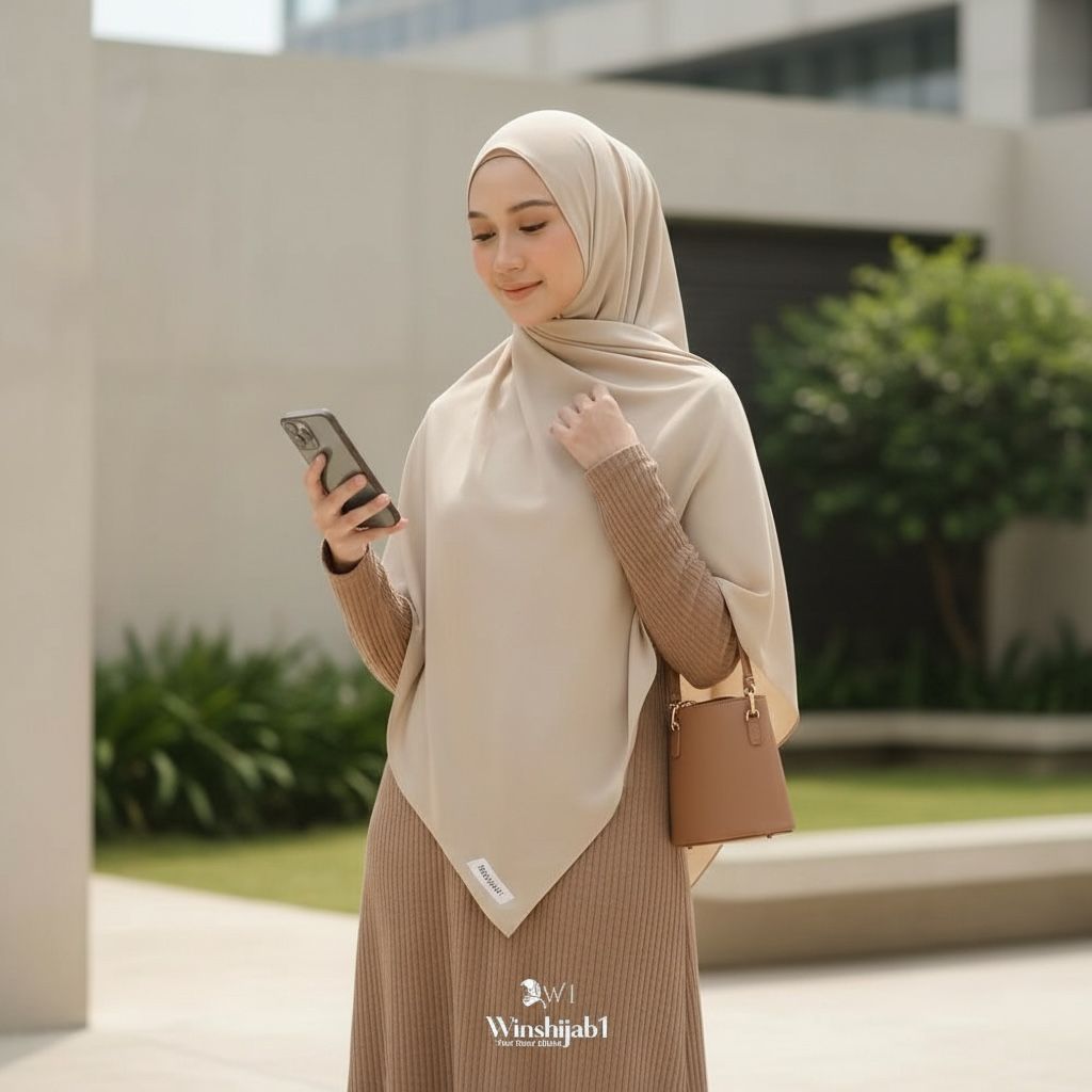 Winshijab1 - Pashmina Instan Jersey Syari Desain Elegan | kerudung Pashmina Syar’i Jumbo Instan
