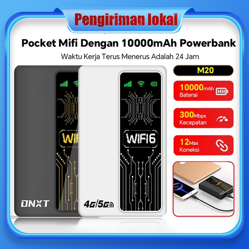 Modem WiFi Mifi M20 300Mbps Mifi UNLOCK ALL OPERATOR SIM Card Wifi 6+10000mAh Power Bank 2-in-1 Powe