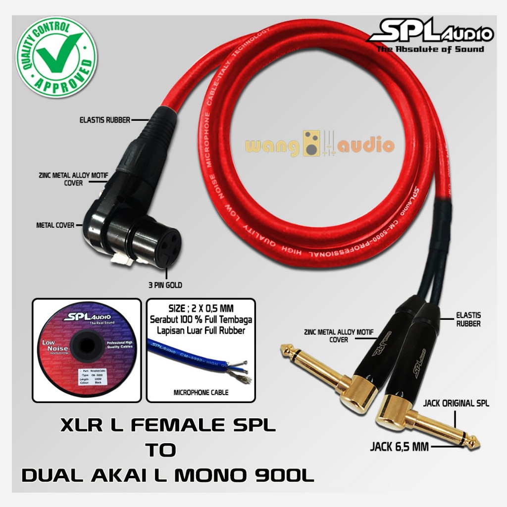 SPL AUDIO CM-5000 - Kabel audio / kabel sound 1x XLR L Female SPL to 2x Akai L Mono 900L SPL AUDIO -