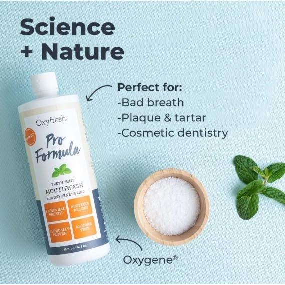 Spray Oxyfresh Mouthwash Pro Formula Lemon Mint With Oxygene 60ml