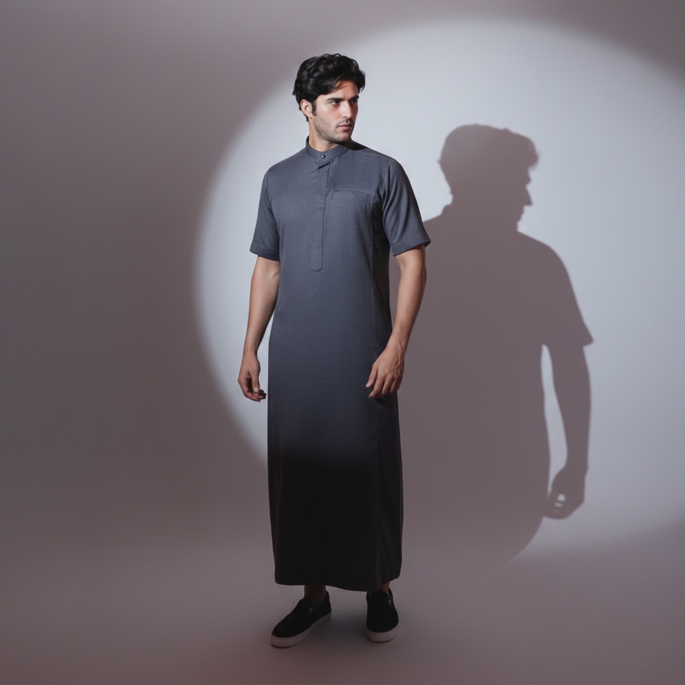 SAMASE R072 Jubba Thobe Premium Slim Lengan Pendek