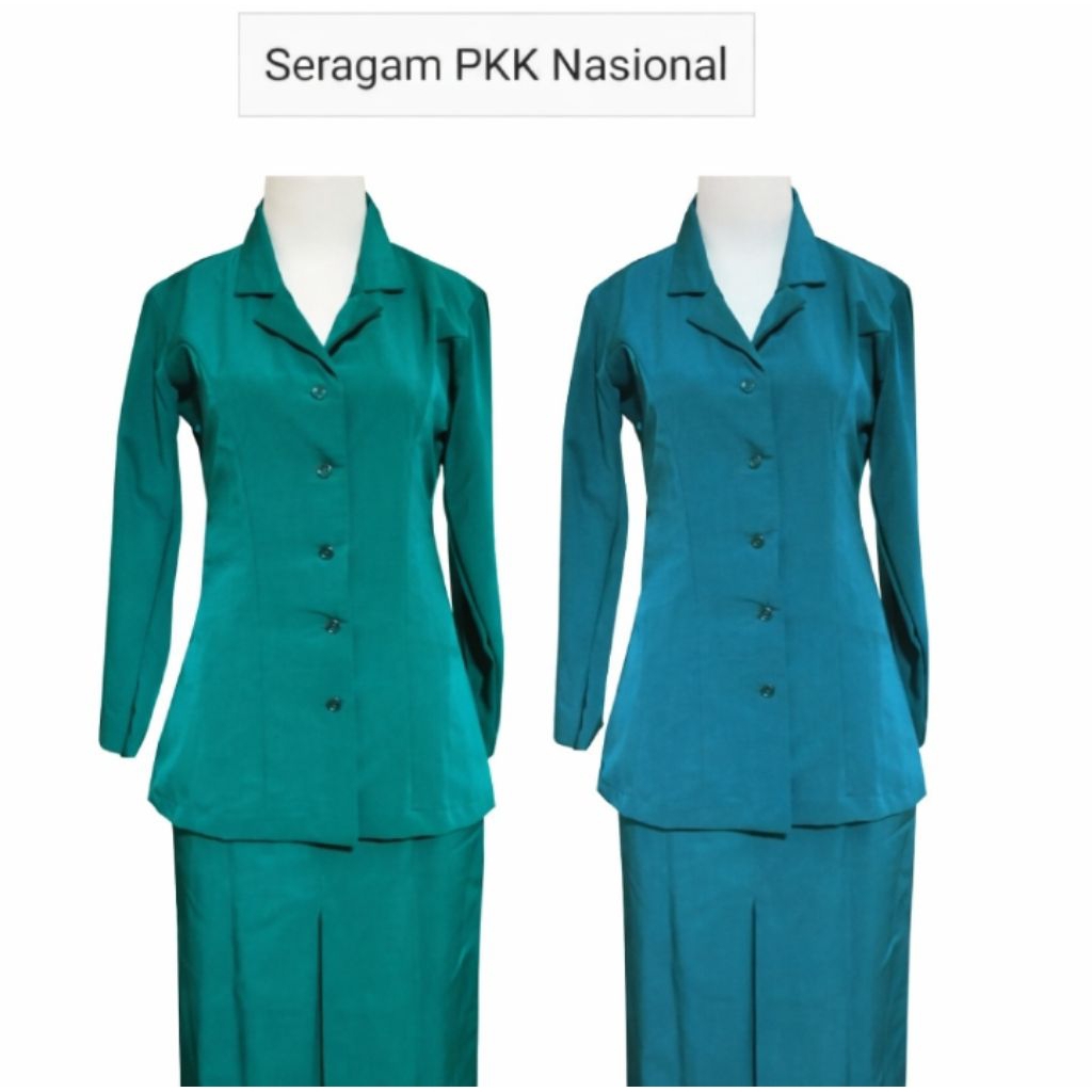 Seragam PKK nasional hijau dan biru