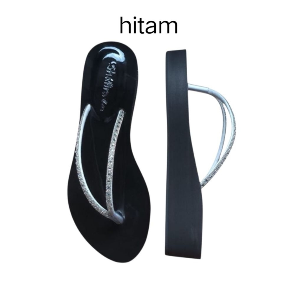 sandal/wanita/wedges/mutiara/4 cm/dewasa/remaja/model/kekinian/terbaru