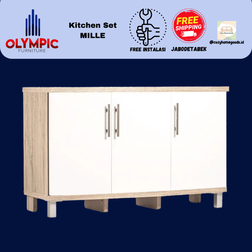 Olympic Kitchen Set - Mille Series - Rak Piring - Rak Dapur - Nakas Gantung - Rak Bawah Dapur