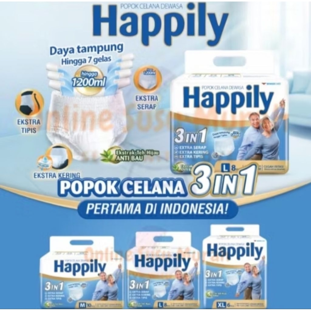 Popok Celana Dewasa Happily (2 Bal)