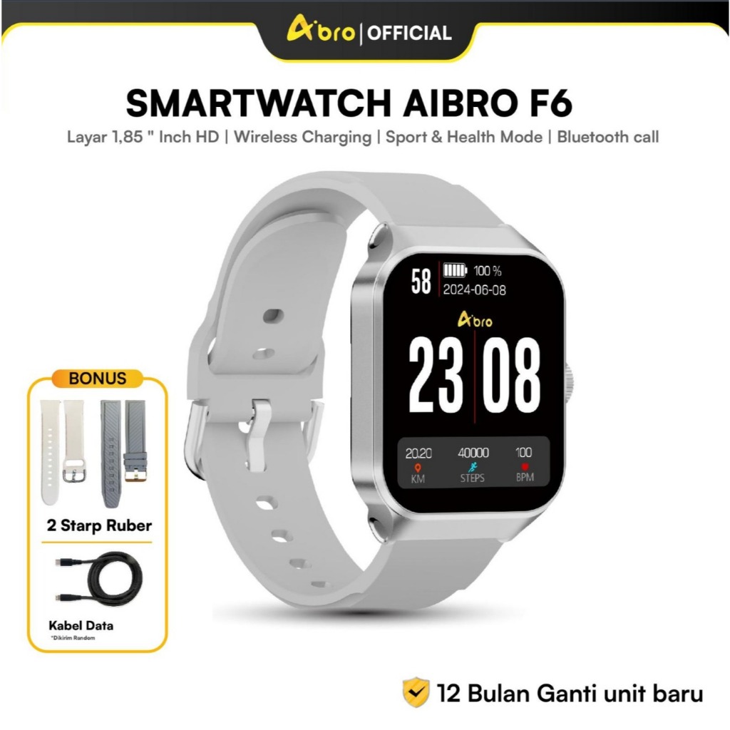 [ PRE ORDER ] AIBRO Bluetooth Smartwatch F6 | Sound Music | Bluetooth Call | Health Monitoring