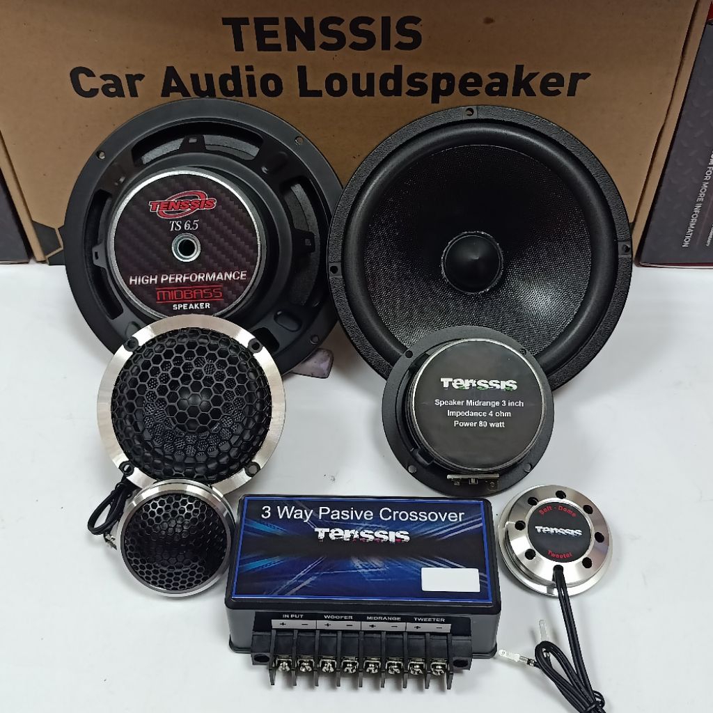 Speaker 3way Tenssis Chrome Series Full Crossover Pasif 3Way