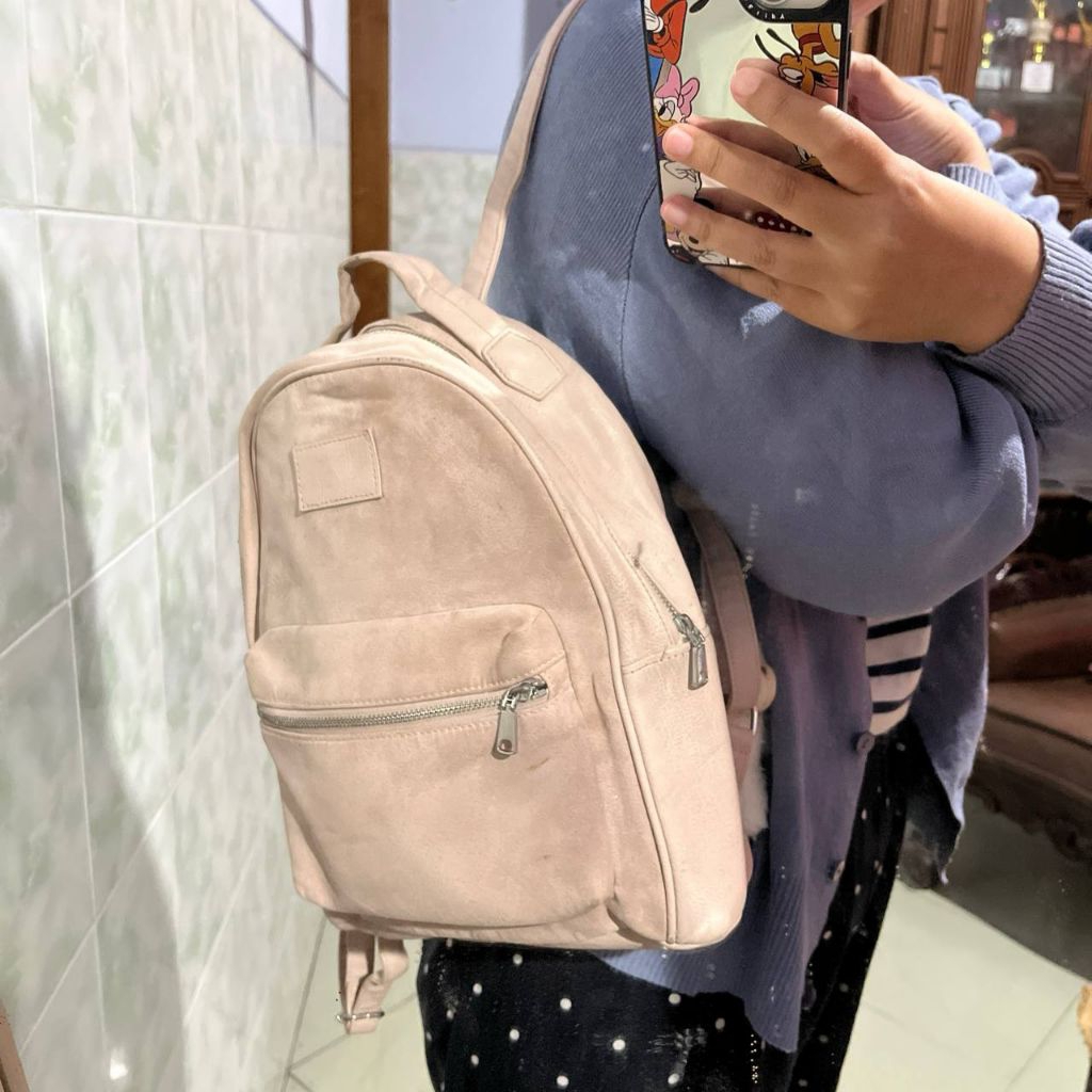 Tas Ransel original H&M | Kulit Asli mix Suede | Bisa dipakai anak & dewasa | Preloved Bekas Pribadi