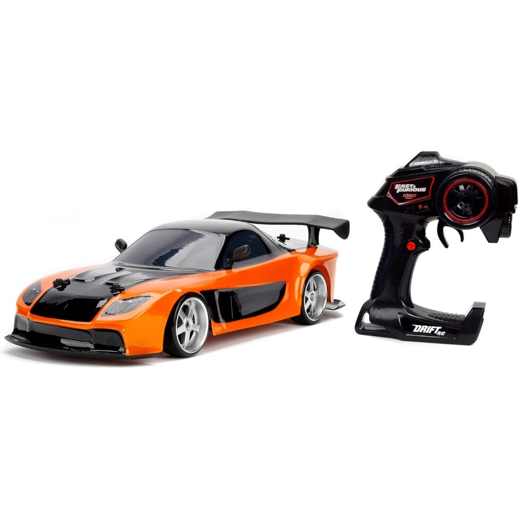Jada Toys Fast & Furious Han’s Mazda RX-7 Drift RC Car, 1: 10 Scale 2.4Ghz Remote