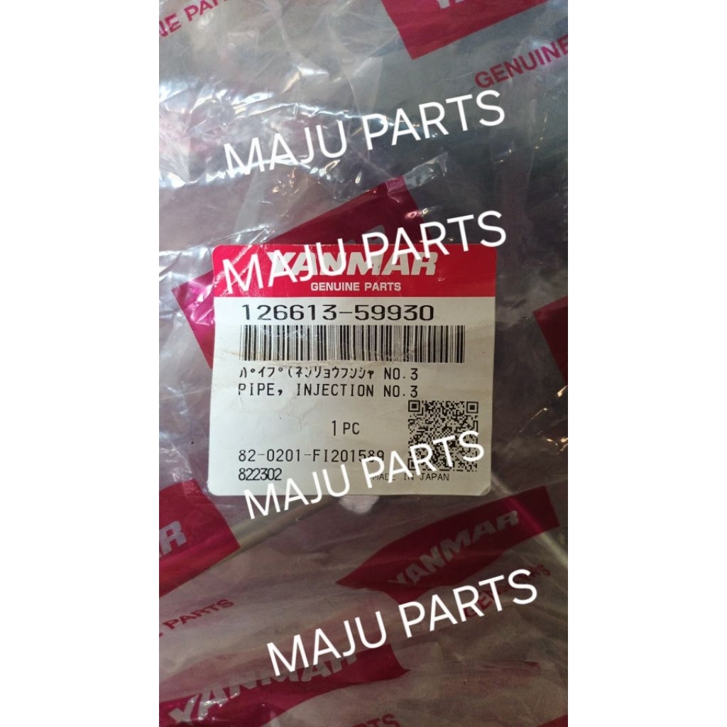 Pipe Injection / Pipa Solar No 3 Yanmar 126613-59930 6HYM