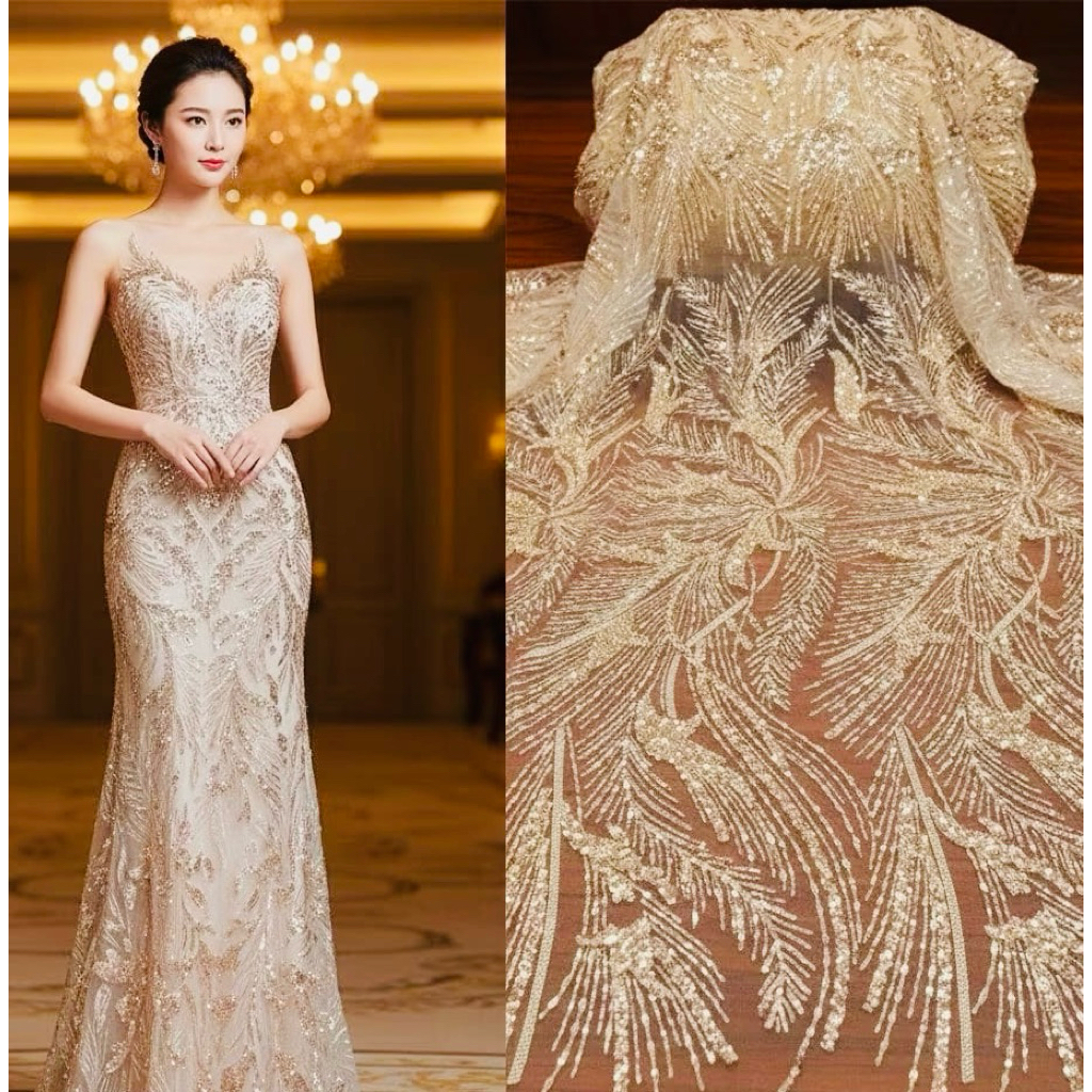 Tulle payet Jepang premium /tulle mewah full payet