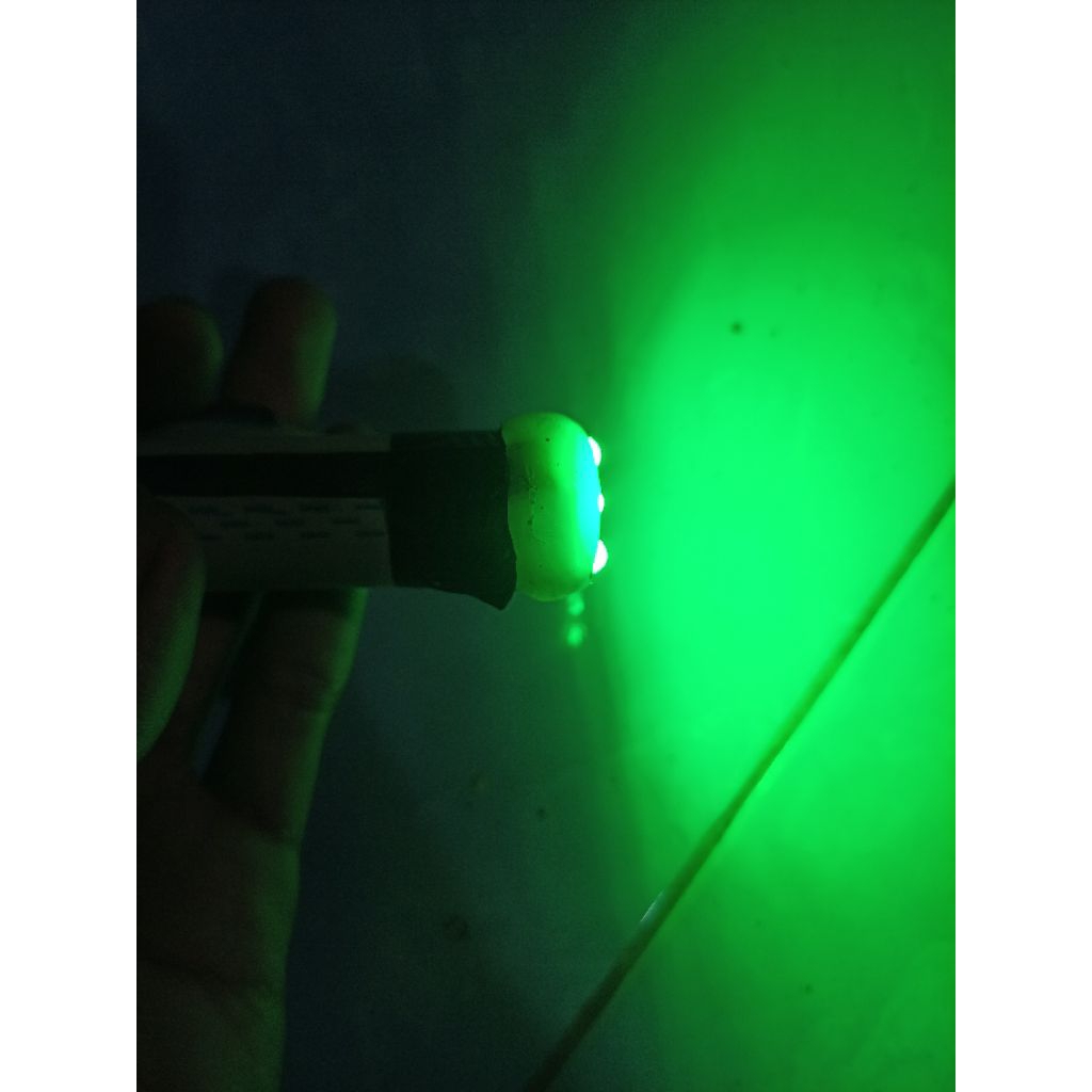 Lampu LED HPL torpedo nelayan, lampu selongsong pemikat beby lobster/benur (hijau)