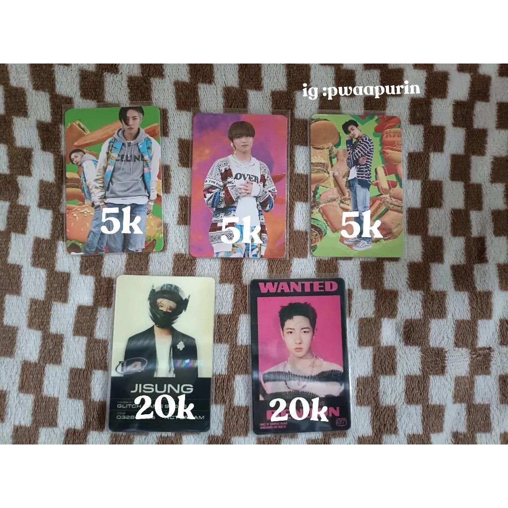 wts photocard official nct dream/lenti card glitch mode/renjun/jaemin/haechan/jisung